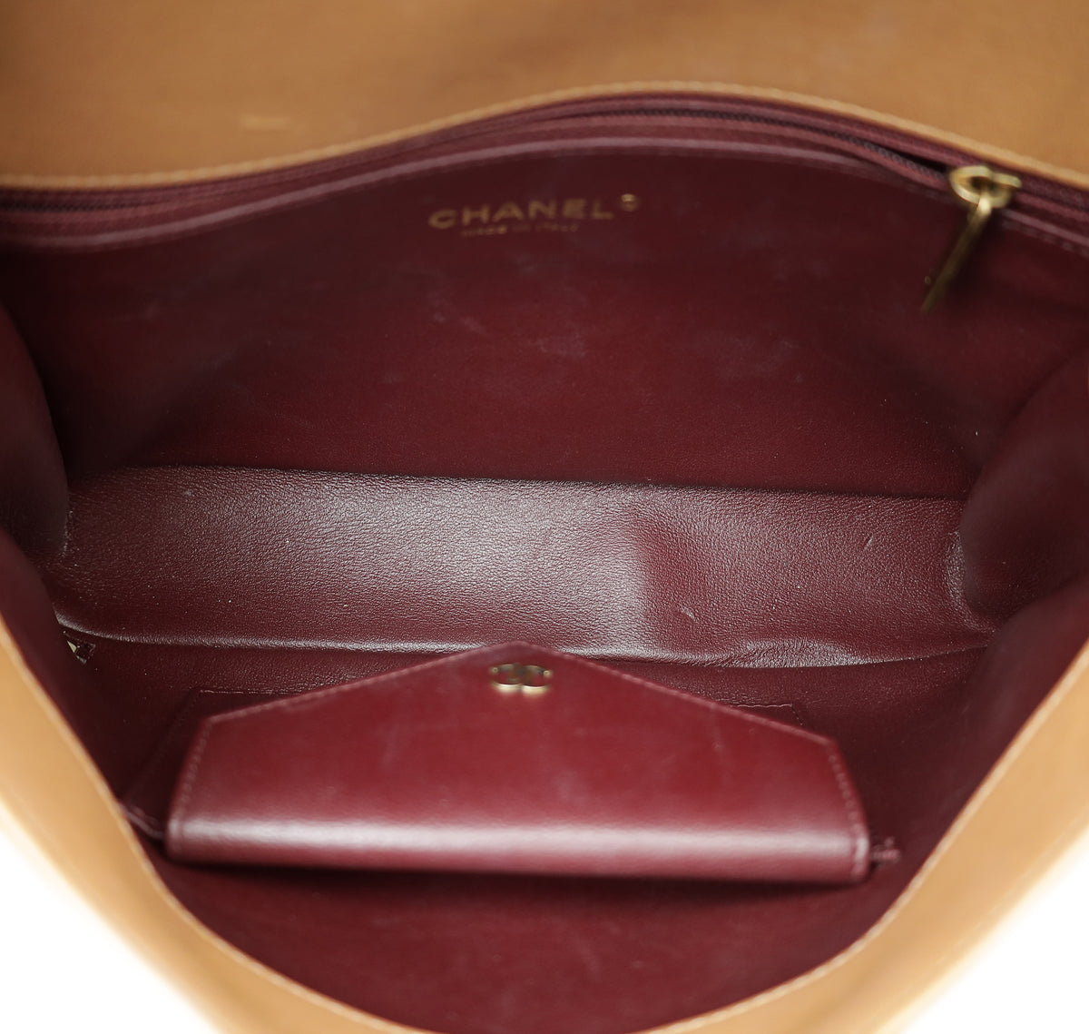 Chanel Brown Caramel CC Coco Envelope Chevron Flap Bag