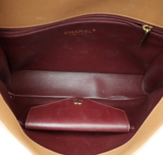 Chanel Brown Caramel CC Coco Envelope Chevron Flap Bag