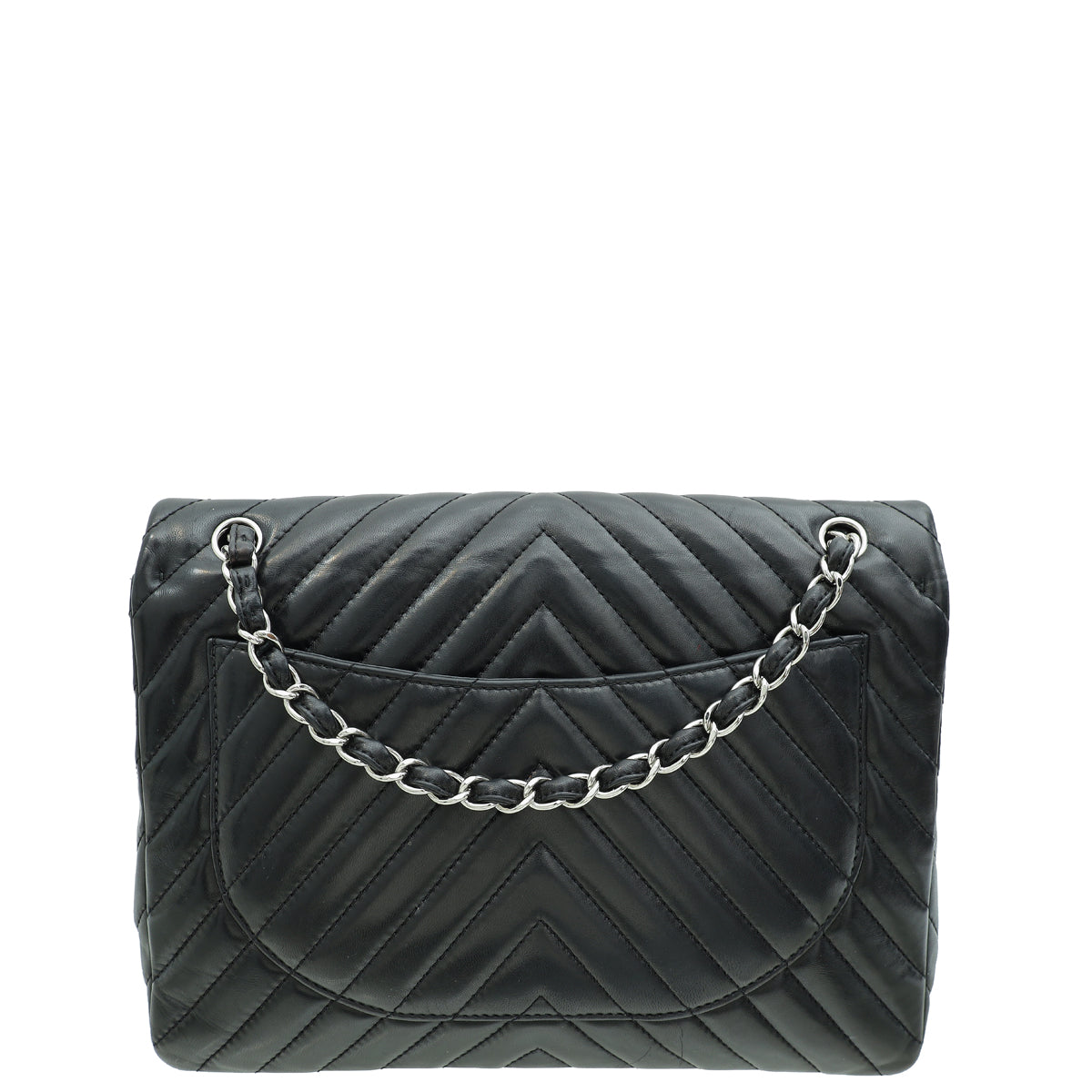 Chanel Black Chevron Classic Maxi Single Flap Bag-Chanel-THE CLOSET
