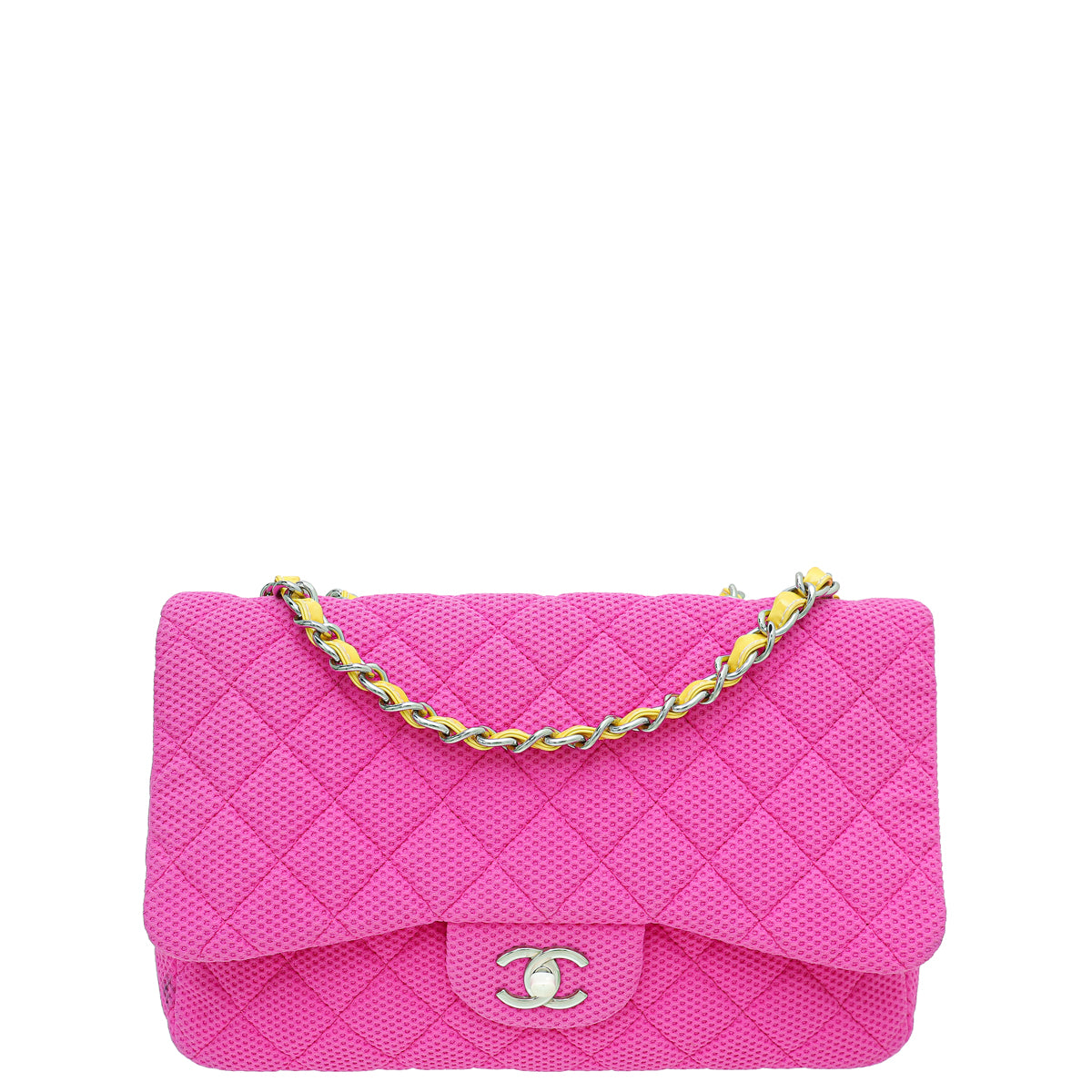 Chanel Bicolor CC Classic Perforated Jersey Single Jumbo Flap Bag-Chanel-THE CLOSET