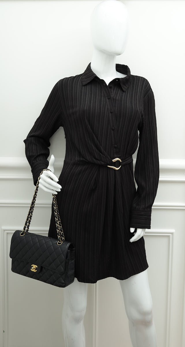 Chanel Black Classic Double Flap Medium Bag