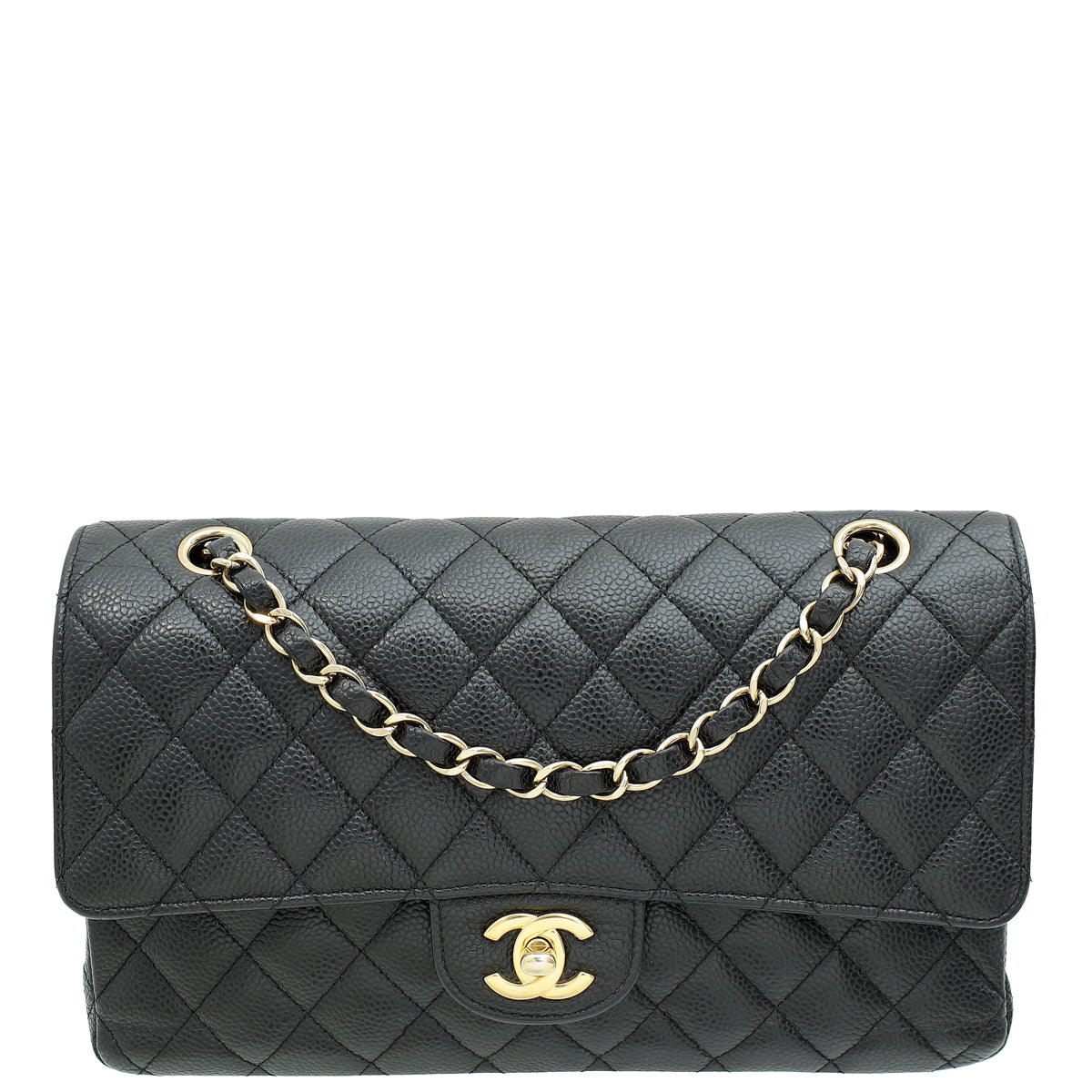 Chanel Black Classic Double Flap Medium Bag