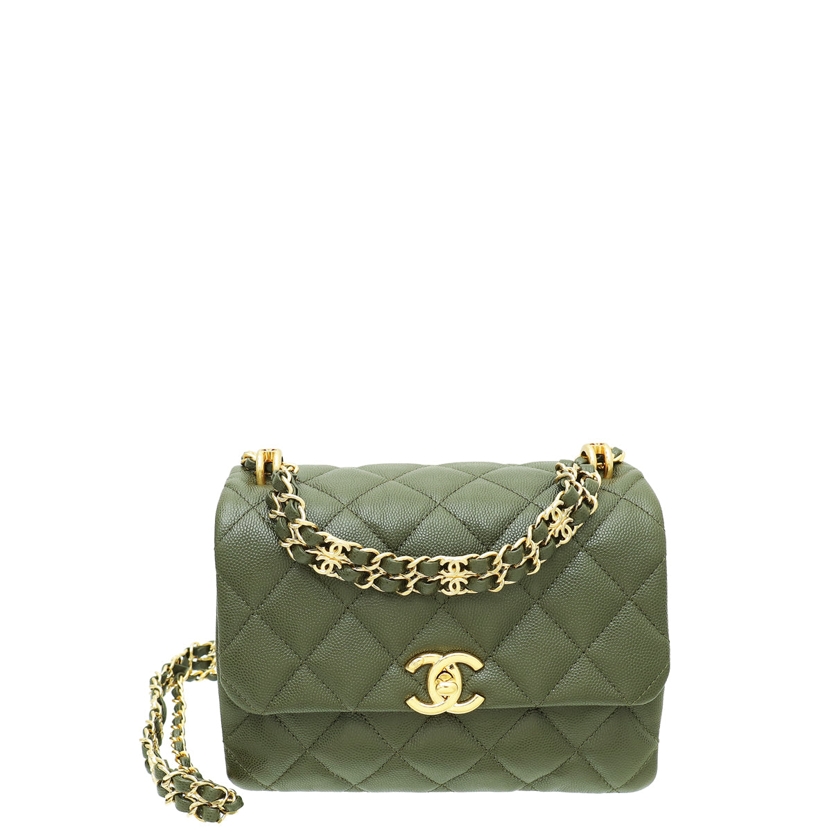 Chanel Dark Kaki CC Coco First Flap Bag-Chanel-THE CLOSET