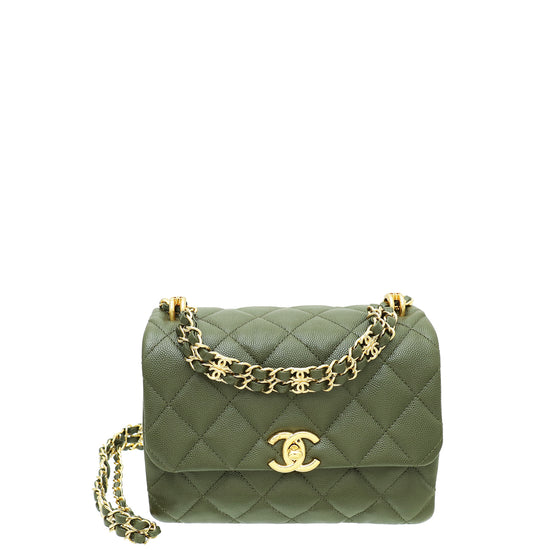 Chanel Dark Kaki CC Coco First Flap Bag