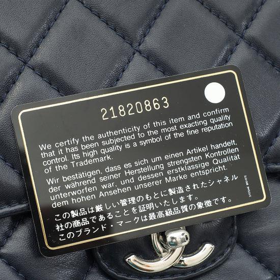 Chanel Navy Blue CC Kisslock Frame Compartment Bag