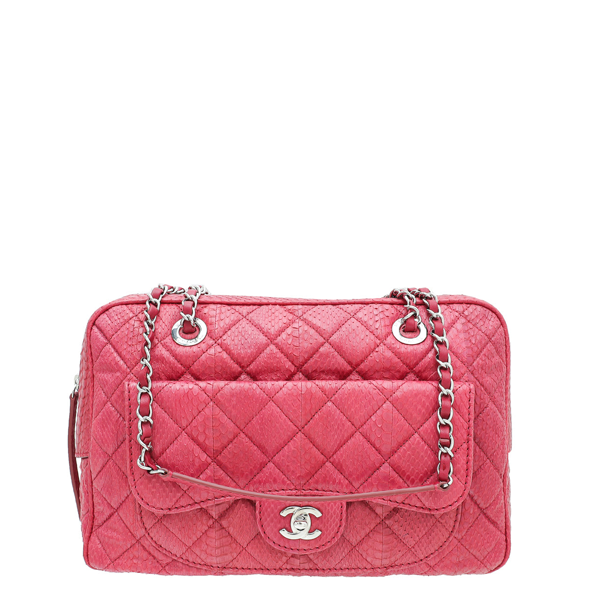 Chanel Fuchsia CC Python Camera Case Large Bag-Chanel-THE CLOSET