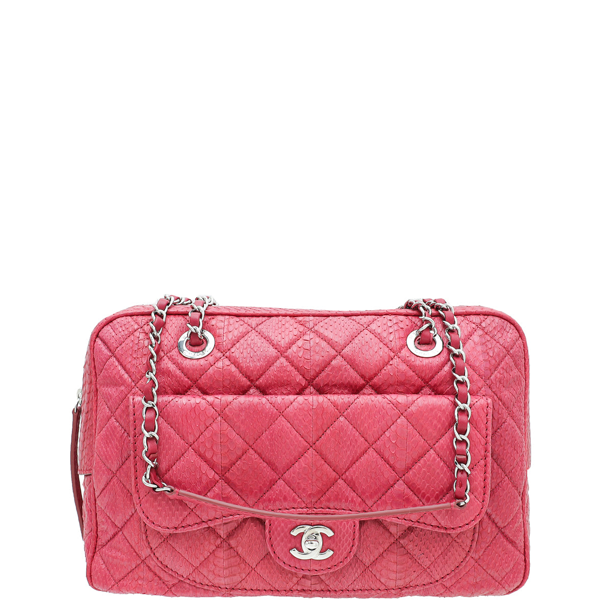 Chanel 18K Red Black Ombre Iridescent Python Mini Flap Bag RHW