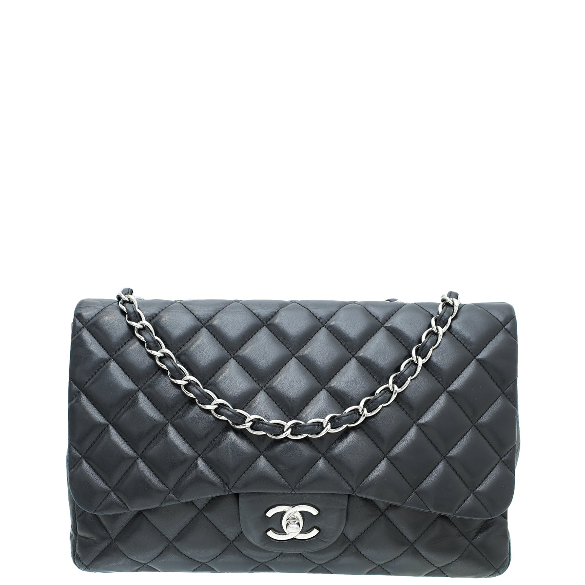 Chanel Black CC Classic Single Flap Jumbo Bag-Chanel-THE CLOSET