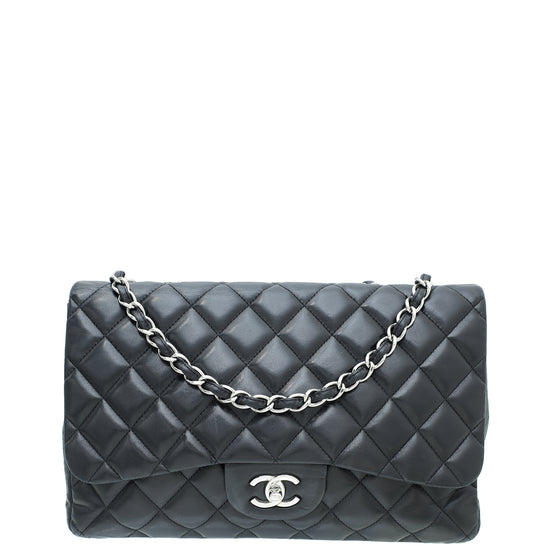 Chanel Black CC Classic Single Flap Jumbo Bag