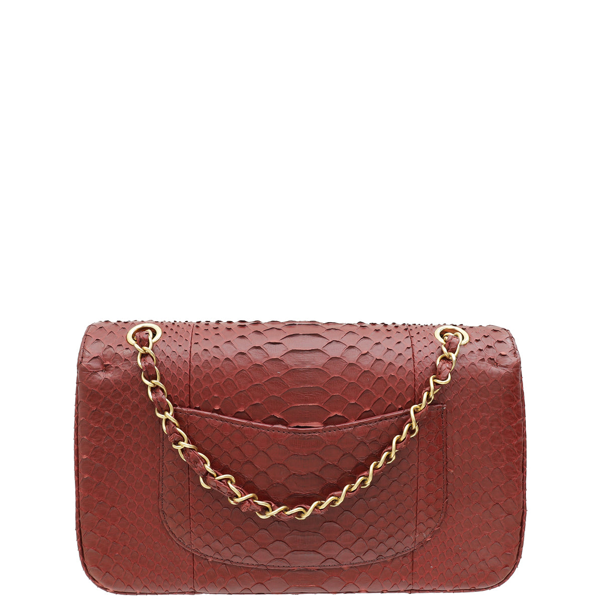 Chanel Burgundy Python CC Classic Double Flap Medium Bag-Chanel-THE CLOSET