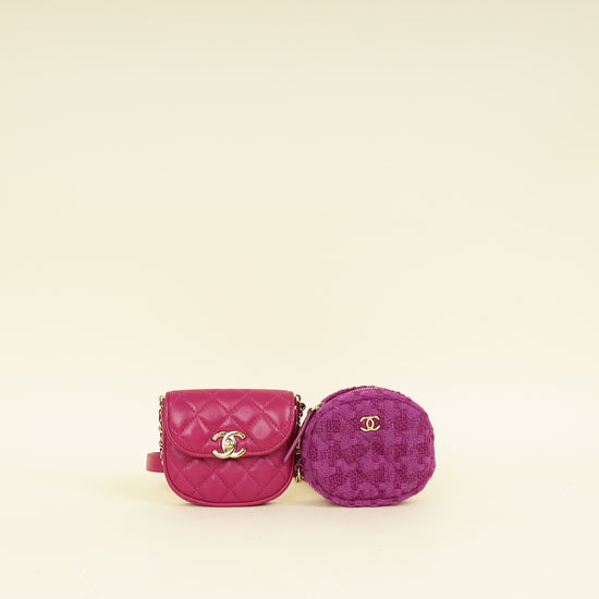 Chanel Fuchsia Mini Waist & Coin Purse Bag