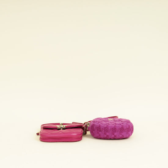 Chanel Fuchsia Mini Waist & Coin Purse Bag