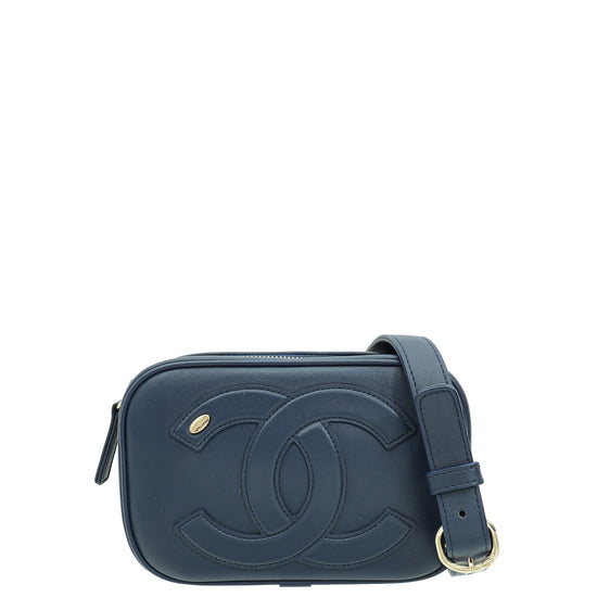 Chanel Navy Blue CC CC Mania Camera Case Waist Bag