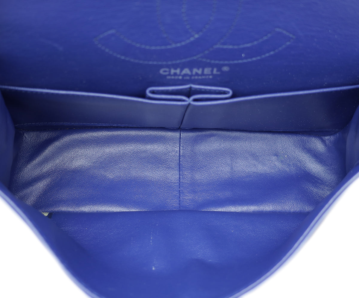 Chanel limited 2.55 Reissue 226 Dbl Flap Bag Blue Dark blue Leather Tweed  ref.193438 - Joli Closet