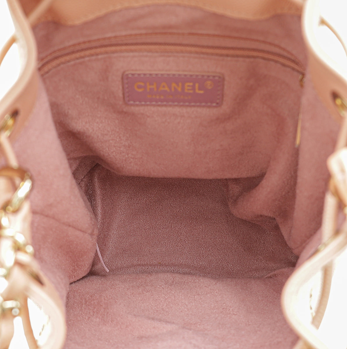 Chanel Pink CC Deauville Drawstring Bucket Bag