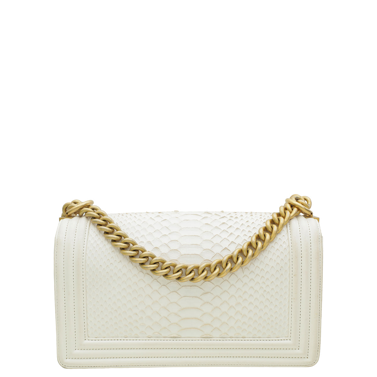 Chanel White Python Le Boy Medium Bag-Chanel-THE CLOSET