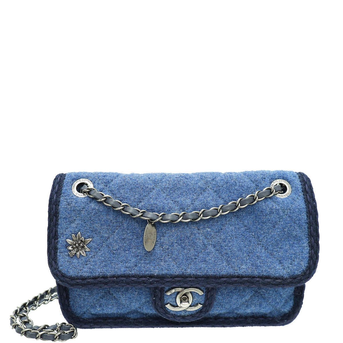 Chanel Navy Blue CC Wool Paris-Salzburg Edelweiss Flap Bag-Chanel-THE CLOSET