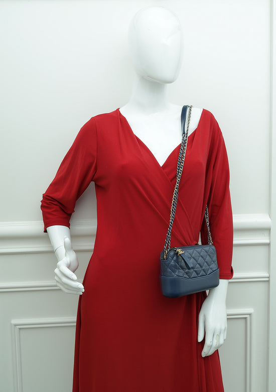Chanel Gabrielle Tweed Blue/Red Handbag Certificate Of