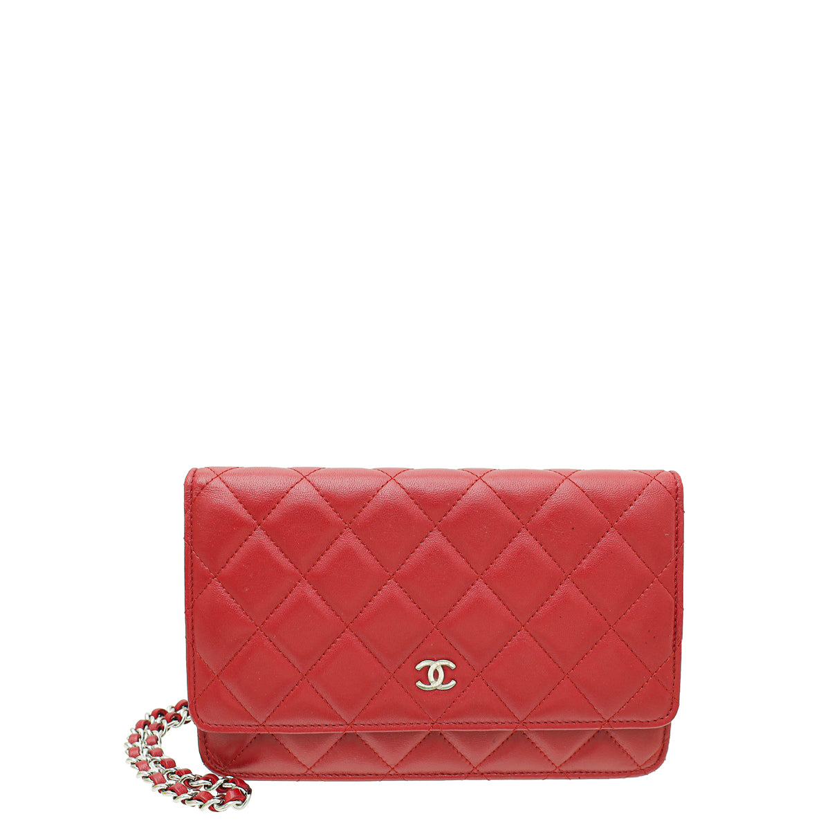 Wallet On Chain Chanel Vintage WOC red leather short strap ref.967692 -  Joli Closet