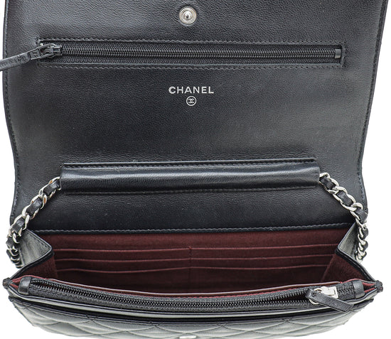 Chanel Black CC Classic Wallet On Chain