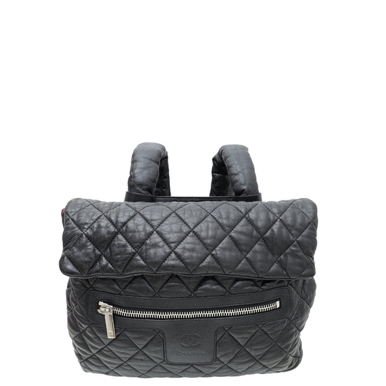 Chanel Black CC Coco Cocoon Quilted Backpack Bag