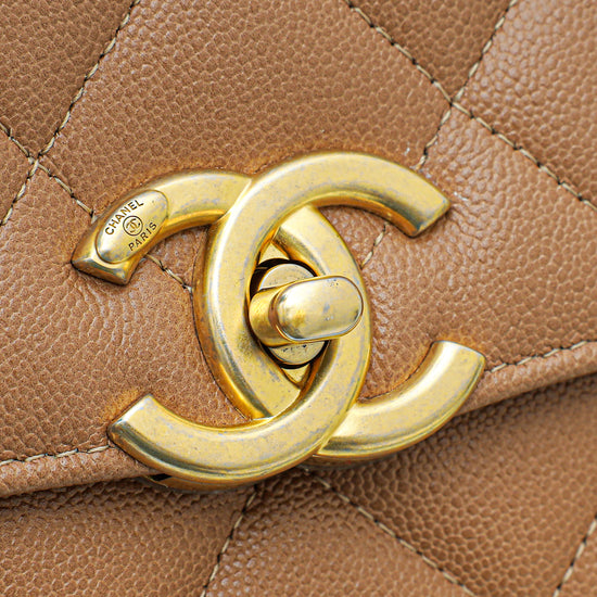 Chanel Caramel CC Curved Flap Bag