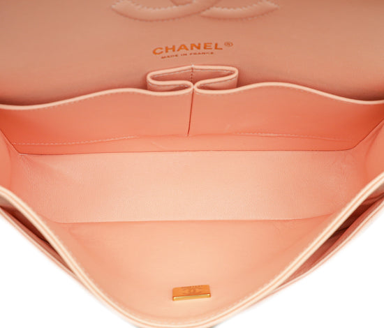 Load image into Gallery viewer, Chanel Salmon Pink CC Classic Double Flap Medium Bag

