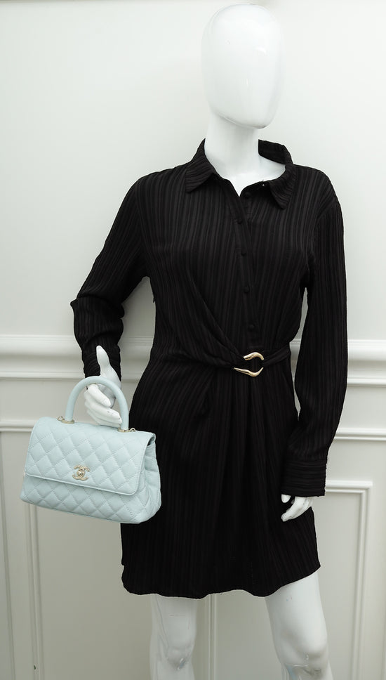 Load image into Gallery viewer, Chanel Light Blue Coco Handle Small Bag

