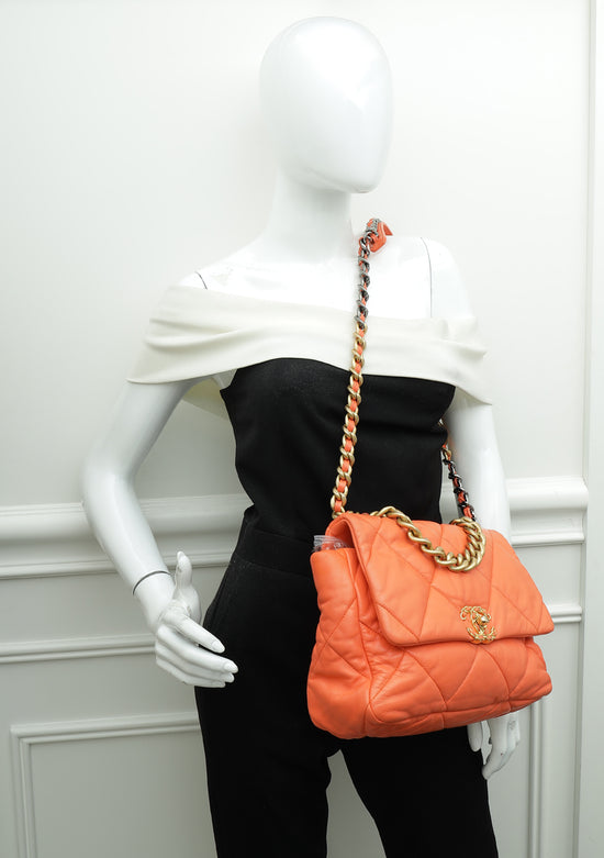 Chanel Orange 19 Large Bag – The Closet