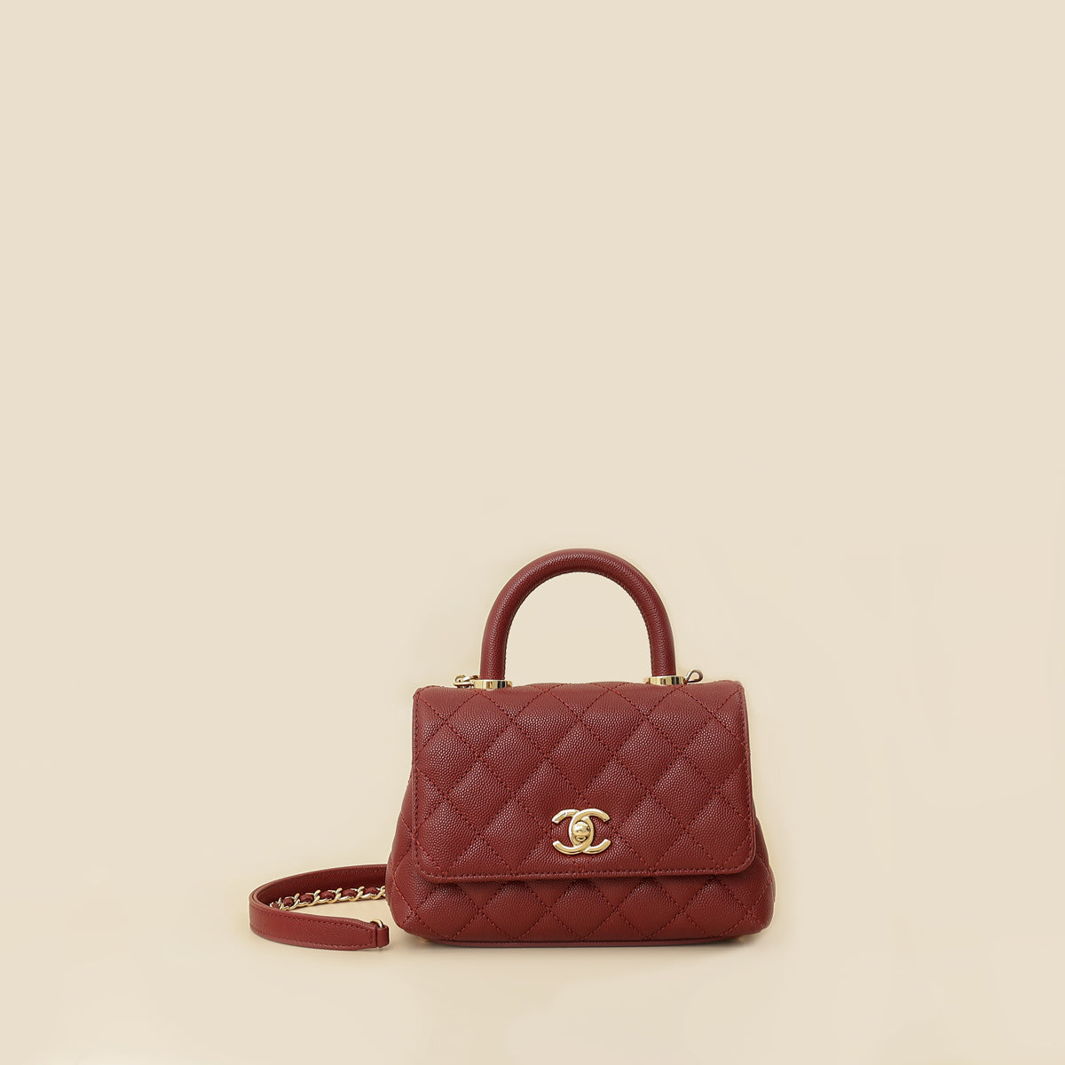 Chanel Burgundy Mini Coco Handle Bag-Chanel-THE CLOSET