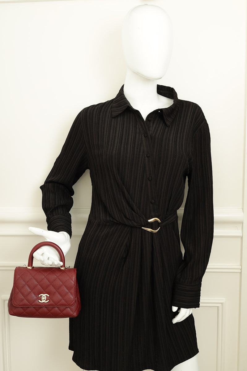 Chanel Burgundy Mini Coco Handle Bag – THE CLOSET