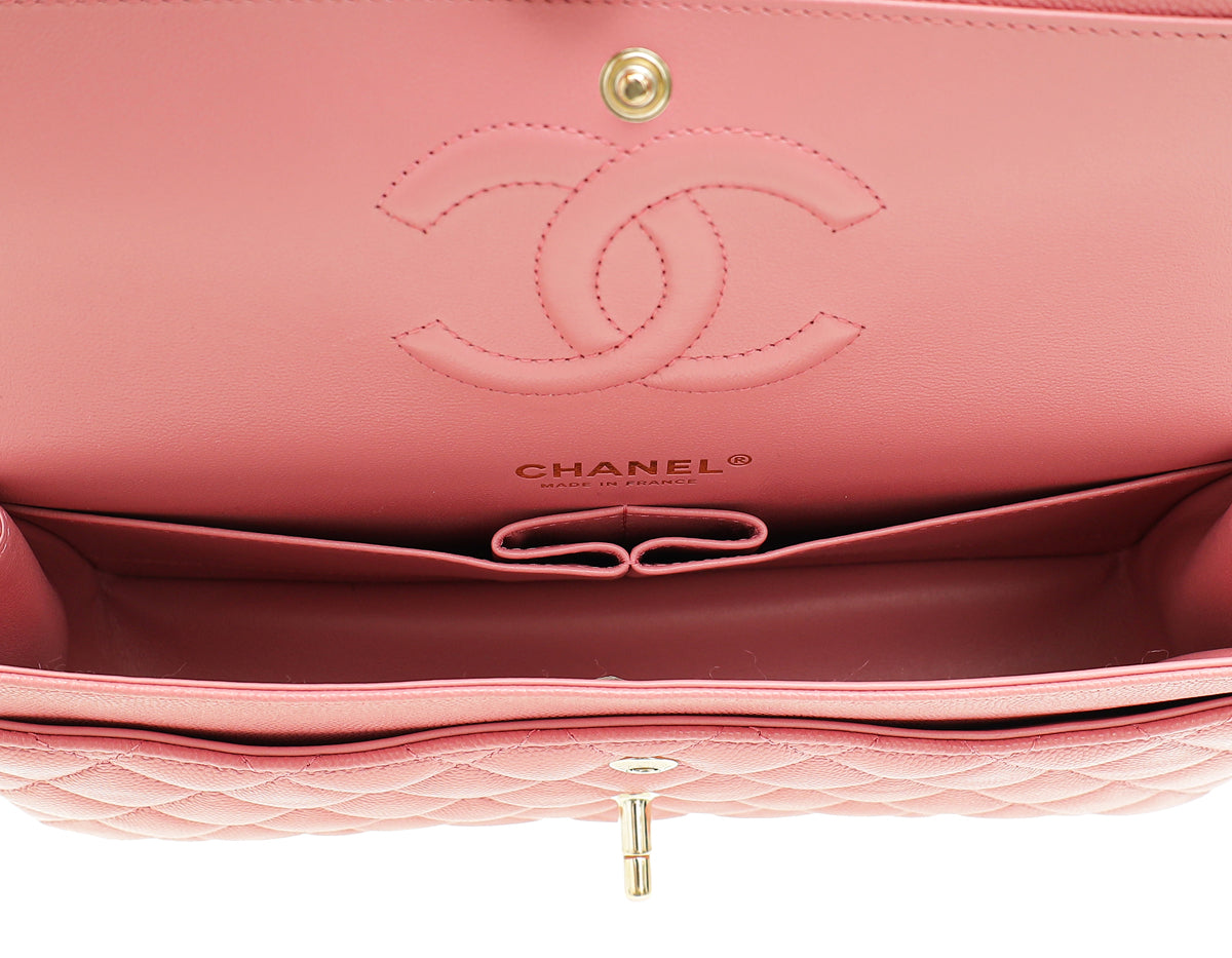 Chanel Rose Pink Classic Double Flap Medium Bag