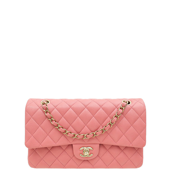 Chanel Rose Pink Classic Double Flap Medium Bag