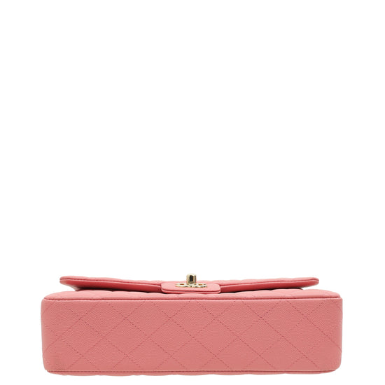 Chanel Rose Pink Classic Double Flap Medium Bag