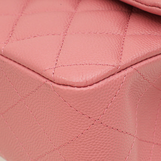 Chanel Rose Pink Classic Double Flap Medium Bag