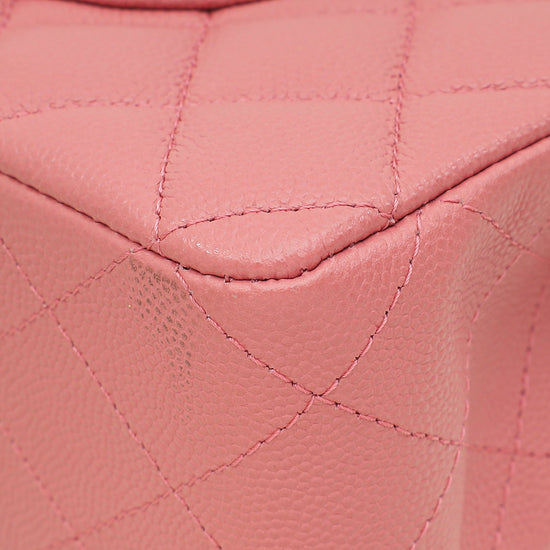 Chanel Rose Pink Classic Double Flap Medium Bag