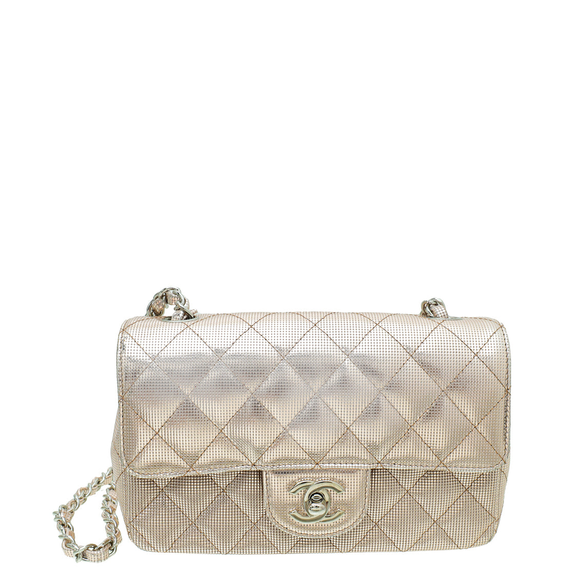 Chanel Metallic Pink CC Classic Pixel Effect Rectangular Mini Flap Bag-Chanel-THE CLOSET