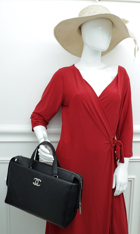 Chanel Black CC Shopping Handle Large Bag