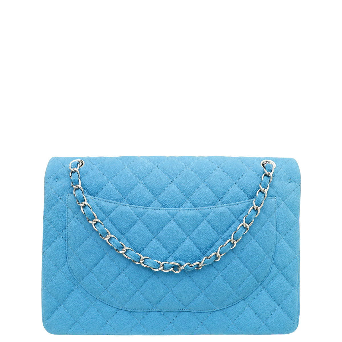 Chanel Blue CC Classic Nubuck Double Flap Maxi Bag-Chanel-THE CLOSET