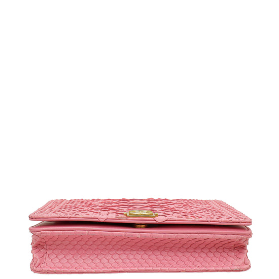 Chanel Pink Python Boy Wallet on Chain