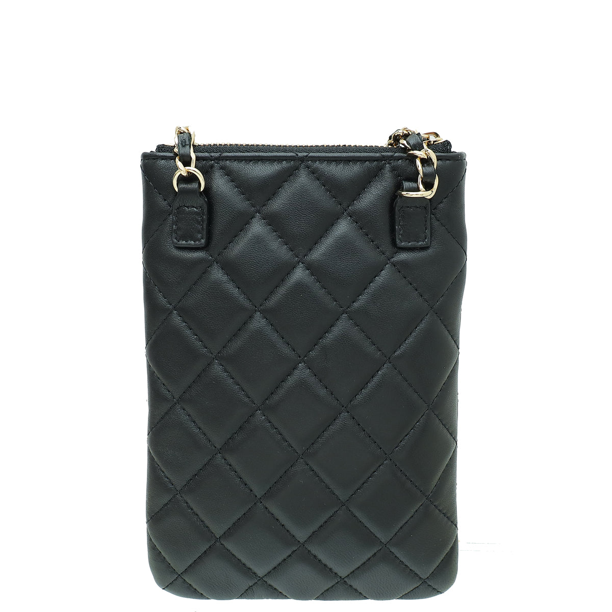 Chanel Black CC Front Pocket Phone Holder W/Chain-Chanel-THE CLOSET