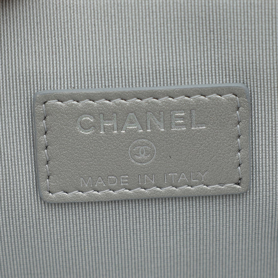 Chanel Silver Grey CC Multi Pochette Crossbody Bag