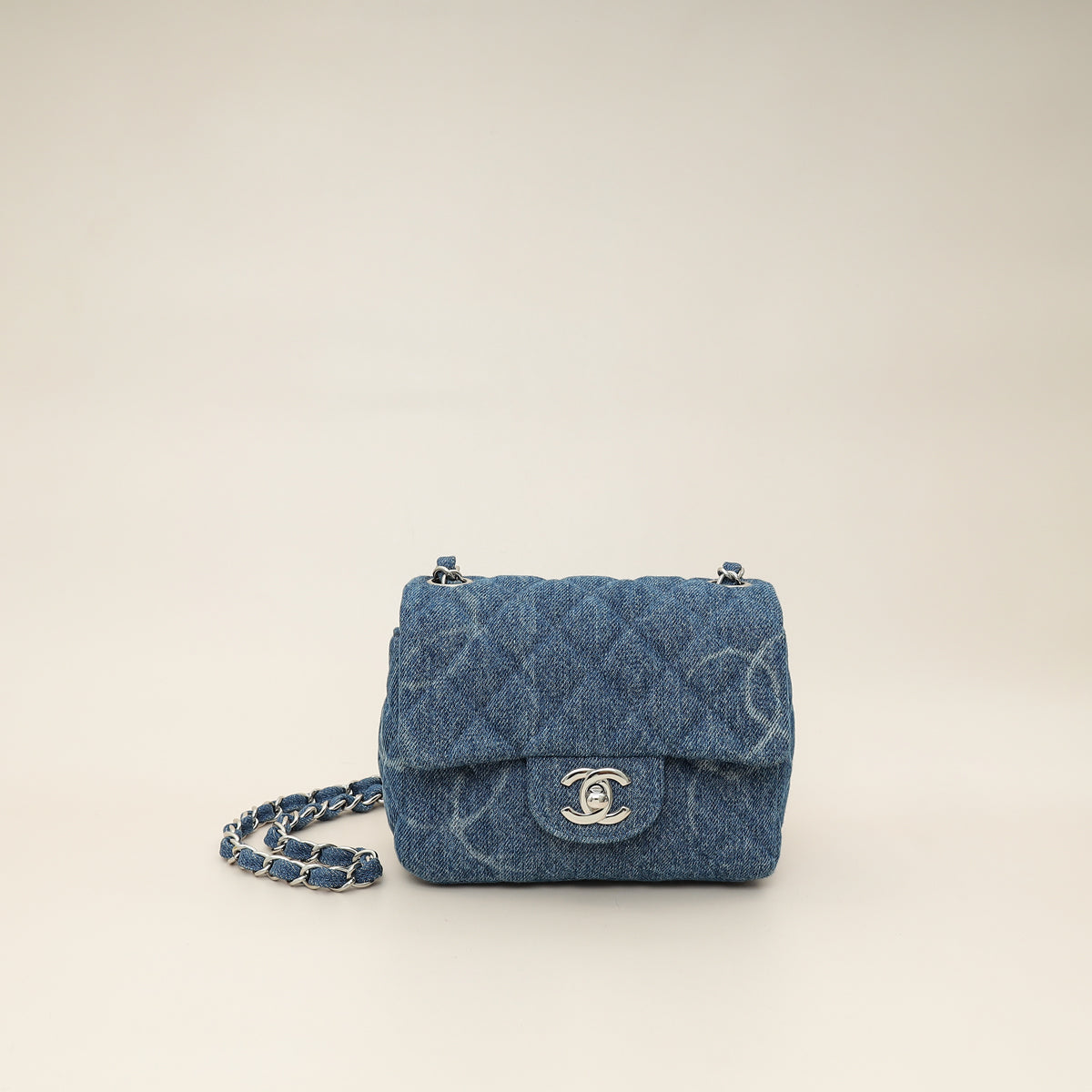 Chanel Blue CC Denim Print Mini Square Bag-Chanel-THE CLOSET