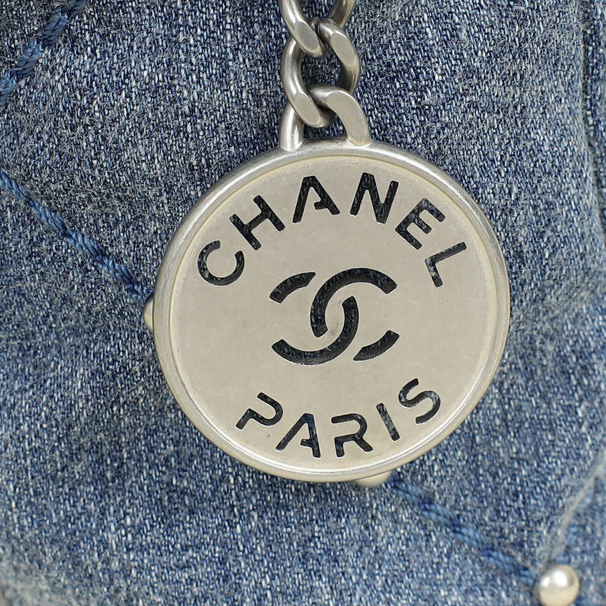 Chanel Blue CC 22 Denim Embellished Mini Bag