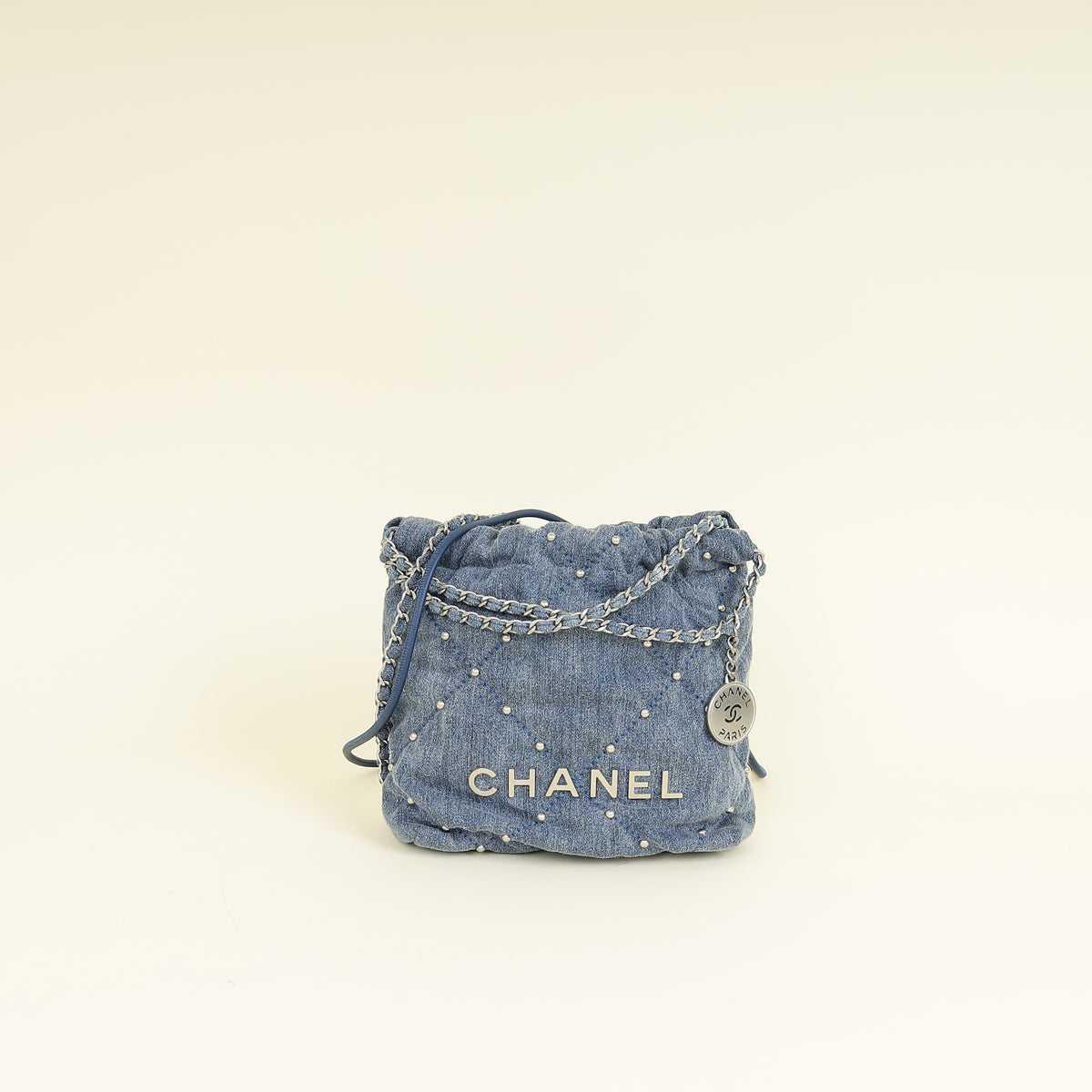 Chanel Blue CC 22 Denim Embellished Mini Bag