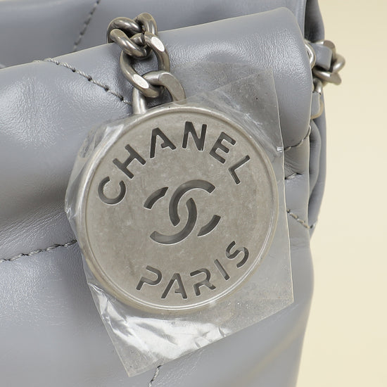 Chanel Grey CC 22 Mini Shiny Bag