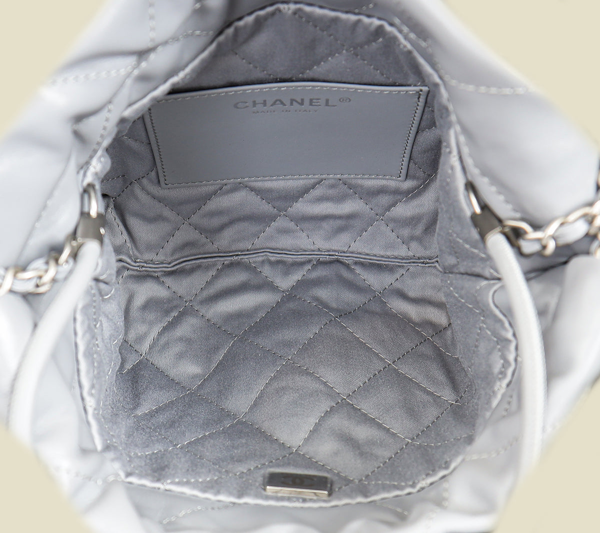 Chanel Grey CC 22 Mini Shiny Bag
