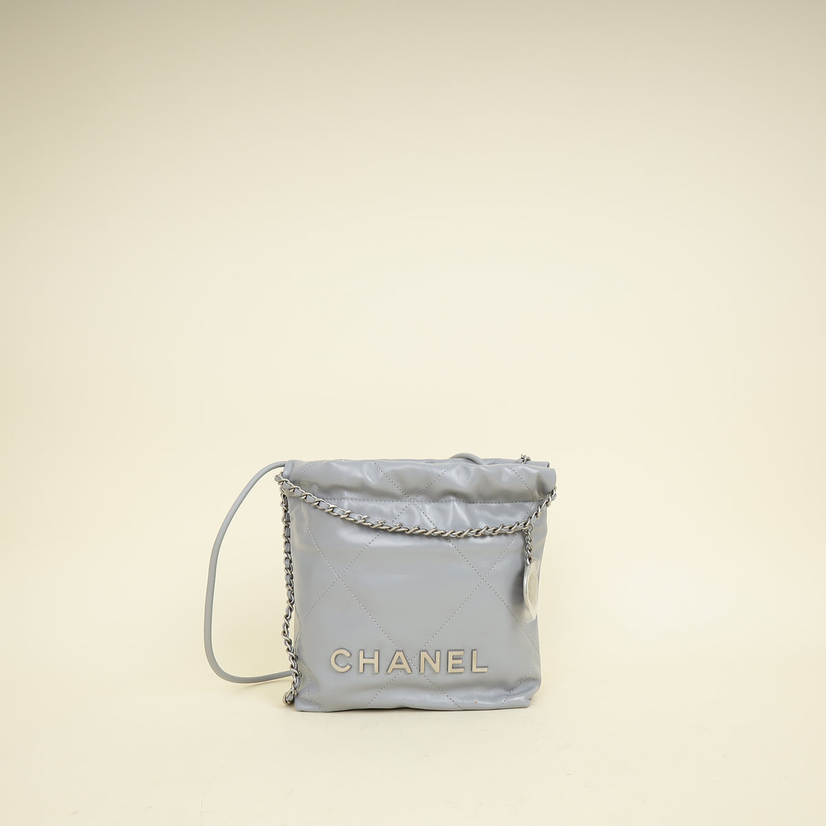 Chanel Grey CC 22 Mini Shiny Bag