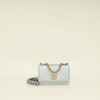 Chanel Silver CC 19 Wallet On Chain