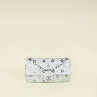 Chanel Silver CC Perforated Paris-Dubai Medal Single Flap Bag